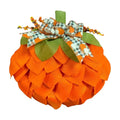 CASAFUN Autumn Pumpkin Wreath with Bows and Berries,Front Door Fall Decorations for Home Porch,Burlap Pumpkin Garland for Autumn Fall Halloween Christmas Thanksgiving Wall Decor