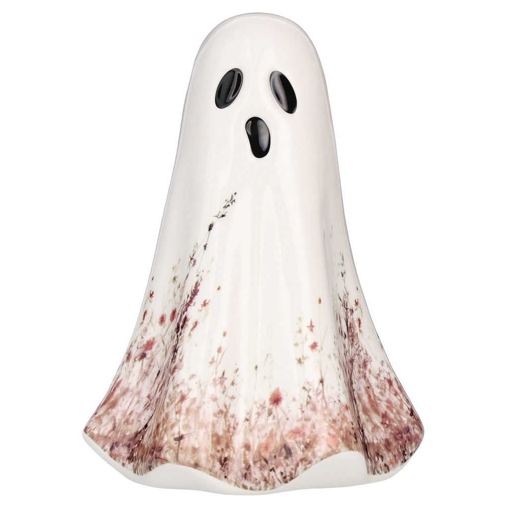 Ceramic Wildflower Ghost Decoration, White, 8.2", Halloween by Way To Celebrate
