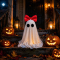 Clearance! Halloween Yard Decorations Light Up Ghost with Bow for Outdoor Front Porch Patio Lawn Garden Entryway Scary House Display Spooky Holiday Party Prop Home Decor