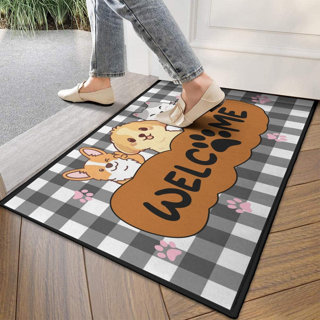 Bear Rugs Tribal Doormat Non-Slip Absorbent Resist Dirt Front Door Mat Machine Washable Welcome Mats Outdoor Inside Floor Rugs for Entryway 30" X 17"…