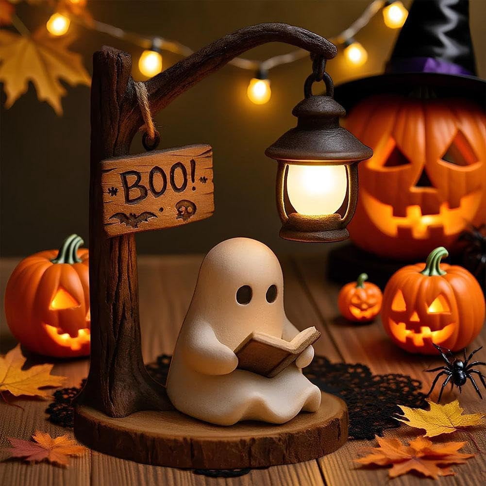 Ghost Night Light Halloween Decorations Bedside Night Light with Tap Control, Dimmable Nursery Decor Lamp, Fun Ghost Gift for K*ids, Halloween Room Decor, Ghost Lamp