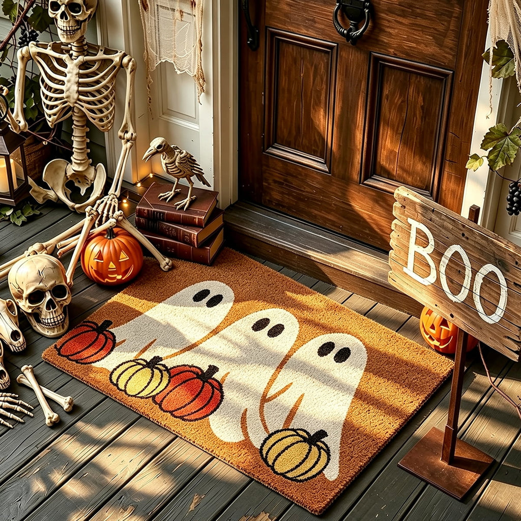 Clearance Natural/Black Floral Bird Outdoor Coir Doormat, 30" x 18"
