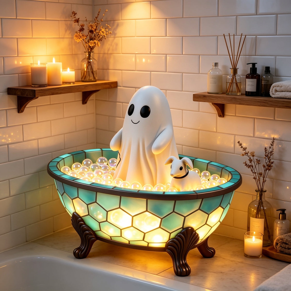 Ghost Night Light Halloween Decorations Bedside Night Light with Tap Control, Dimmable Nursery Decor Lamp, Fun Ghost Gift for K*ids, Halloween Room Decor, Ghost Lamp