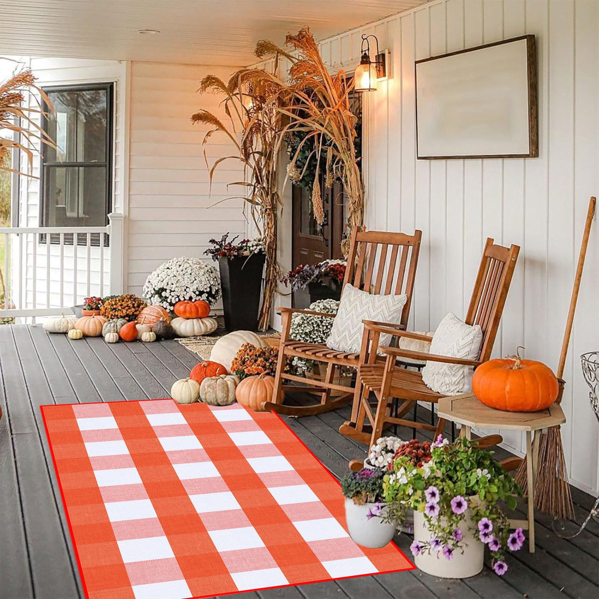 Clearance Hotyverty Halloween Front Door Mat Anti-Slip Super Absorbent Waterproof Stain Resistant Leaf 19x4x4in Indoor Front Entryway Porch Floor Decor, Halloween Gift for Family Holiday Lovers