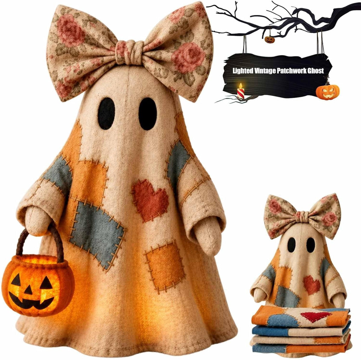 Ghost Night Light Halloween Decorations Bedside Night Light with Tap Control, Dimmable Nursery Decor Lamp, Fun Ghost Gift for K*ids, Halloween Room Decor, Ghost Lamp