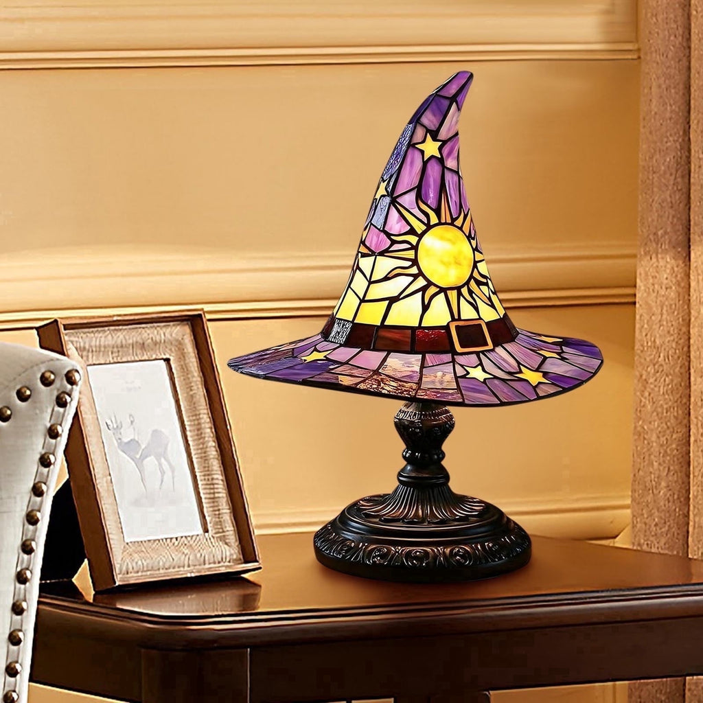 Clearance Witch Hat Lamp, Halloween Nigh Light Handcrafted Retro Resin Witch Hat Light, Usb Powered, Gothic Halloween Decorations for Bedroom