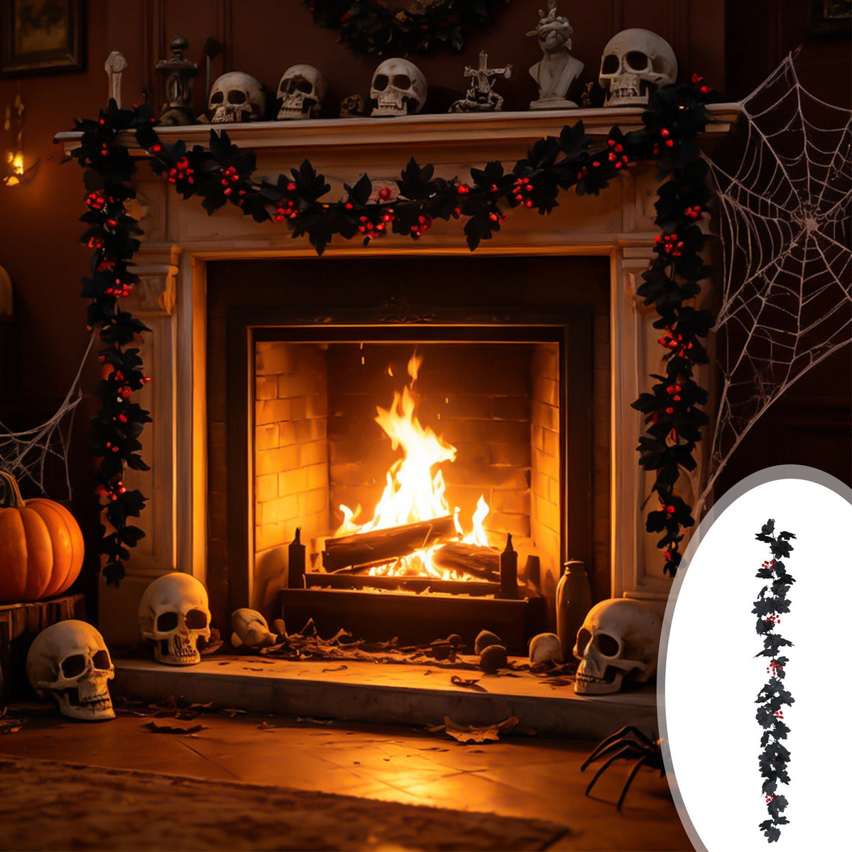 CuiLiyq Halloween Tinsel Garland, 78.7 Inch Black Purple Silver Foil with Bats and Ghosts, Party Decor for Mantel, Staircase, Doorway