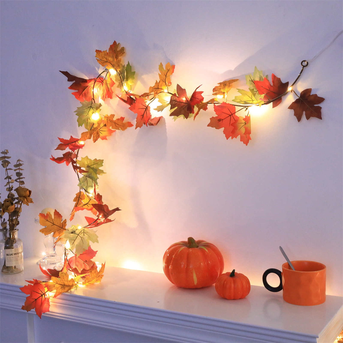 CuiLiyq Halloween Tinsel Garland, 78.7 Inch Black Purple Silver Foil with Bats and Ghosts, Party Decor for Mantel, Staircase, Doorway