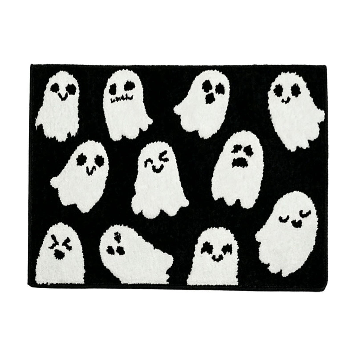 Halloween Heart Print Doormat 60x40cm, Black Orange Spooky Entry Mat for Front Door, Non-Slip Indoor Outdoor Rug