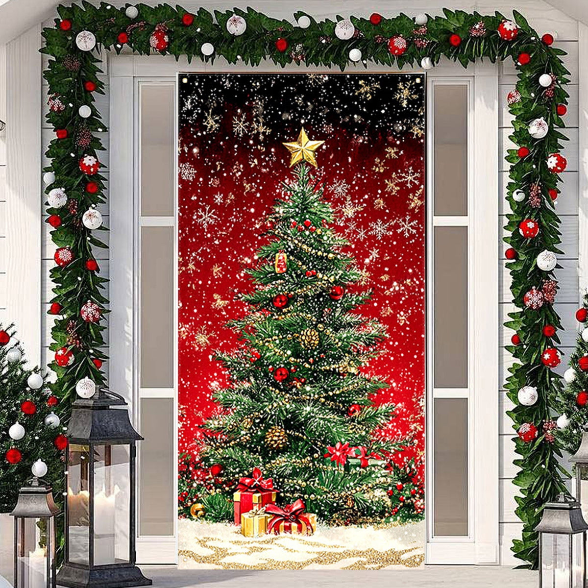 DAMAI Halloween Door Hanging Curtain Party Festival Scene Layout Supplies Decorative Porch Hanging Cloth