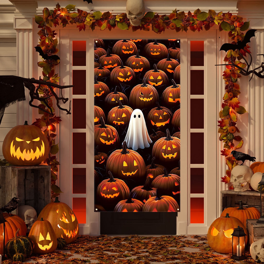 DAMAI Halloween Door Hanging Curtain Party Festival Scene Layout Supplies Decorative Porch Hanging Cloth