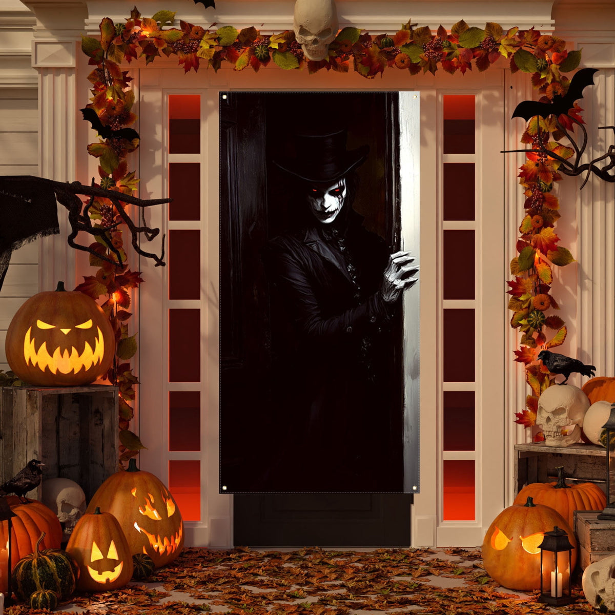 DAMAI Halloween Door Hanging Curtain Party Festival Scene Layout Supplies Decorative Porch Hanging Cloth