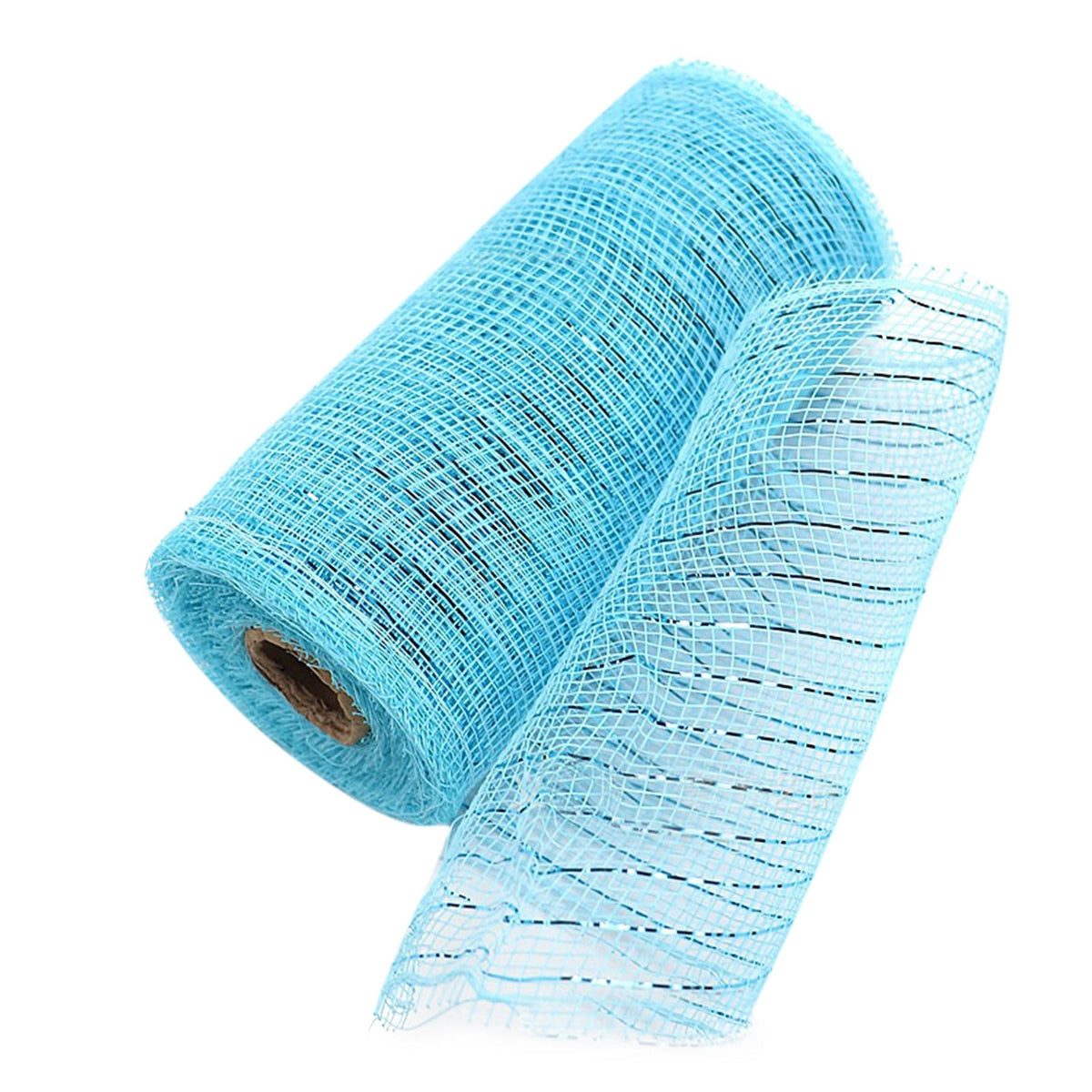 15cm x 10 Yard Poly Decorating Mesh Ribbon with Metallic Foil Each Roll for Wreaths, Swags Bows Wrapping and Decorating Projects-1 Roll