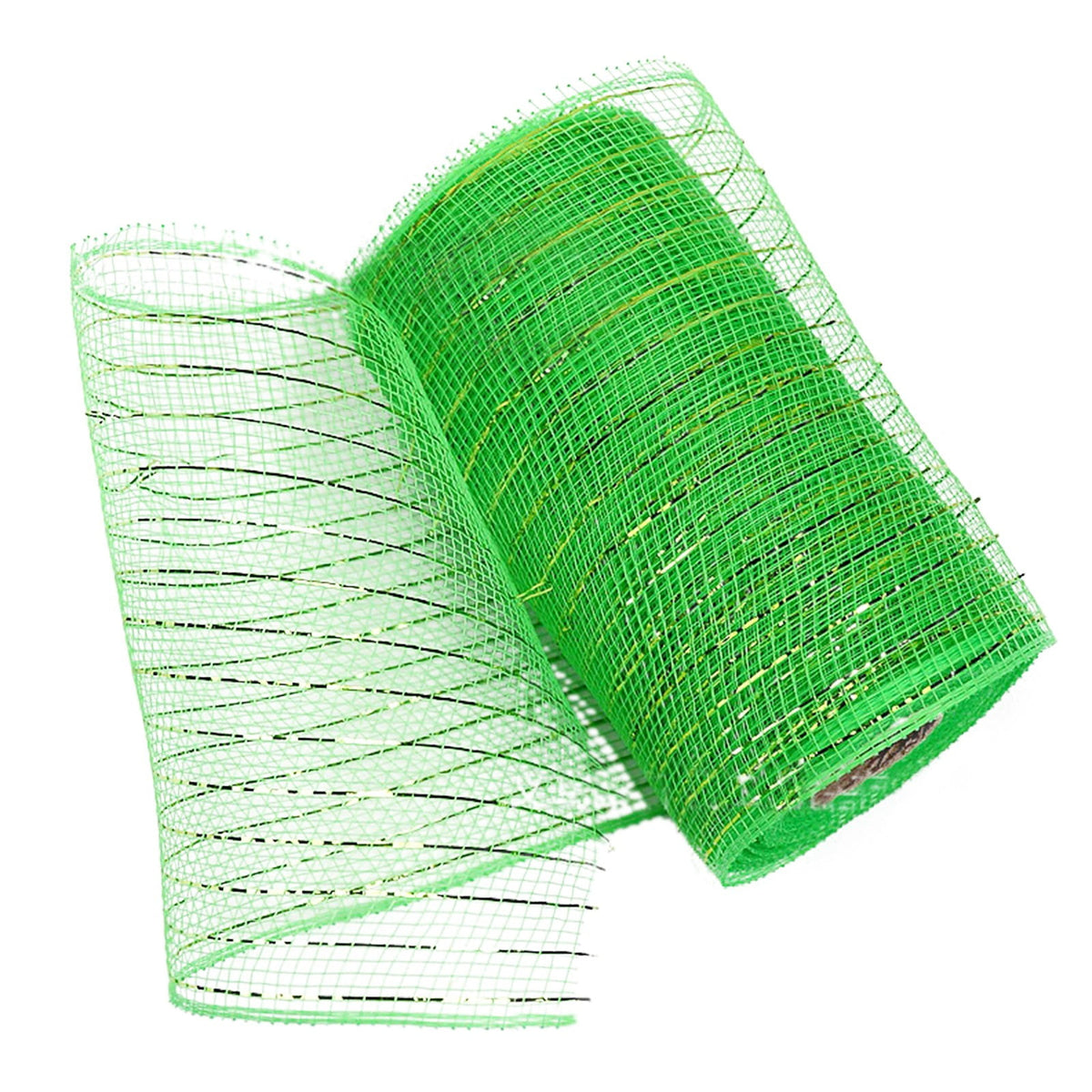 15cm x 10 Yard Poly Decorating Mesh Ribbon with Metallic Foil Each Roll for Wreaths, Swags Bows Wrapping and Decorating Projects-1 Roll