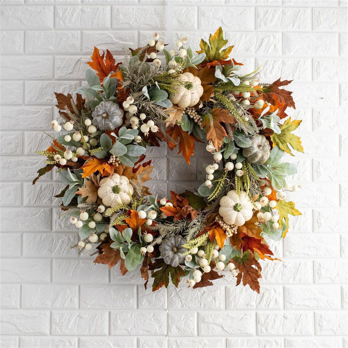 Decorative Wreath! Pumpkin Wreathfall Pumpkin Wreath Fall Year Round Wreath for Front Door Artificial Fall Wreath Fall Front Door Wreath Family Farmhouse Decor and Thanksgiving Wreath