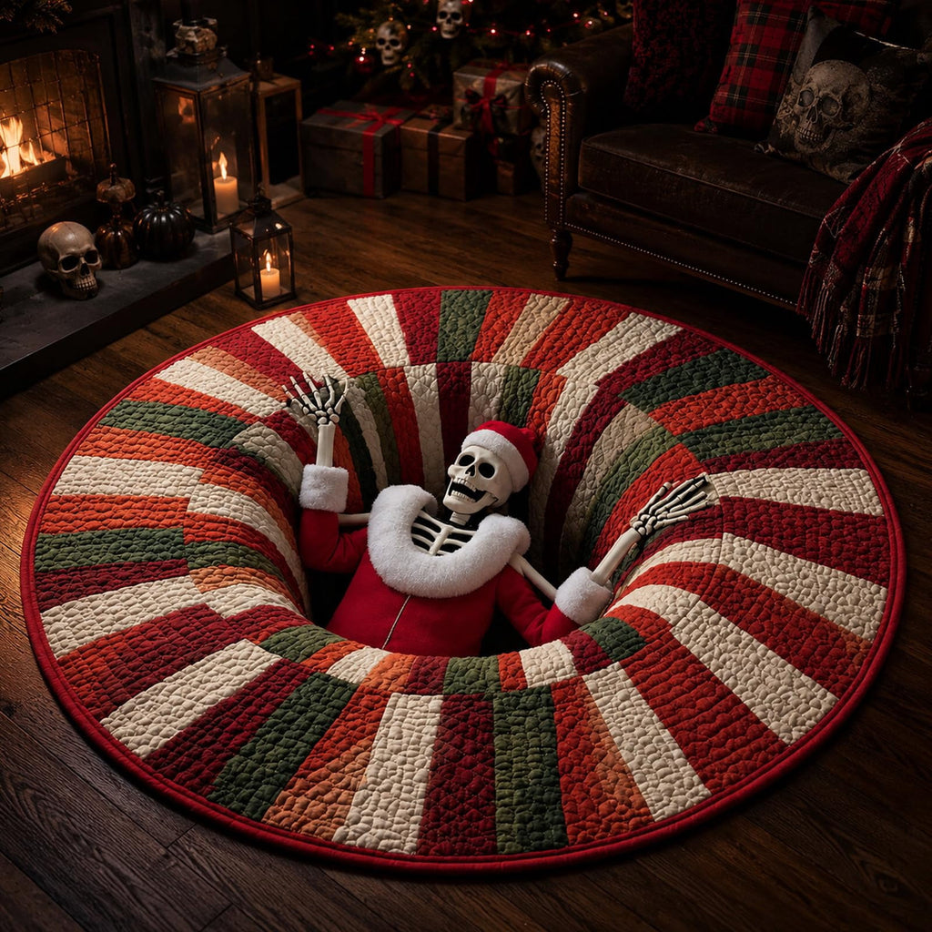 Deep Vortex Illusion Rug, 3D Halloween Round Floor Mat with Non-Slip Backing