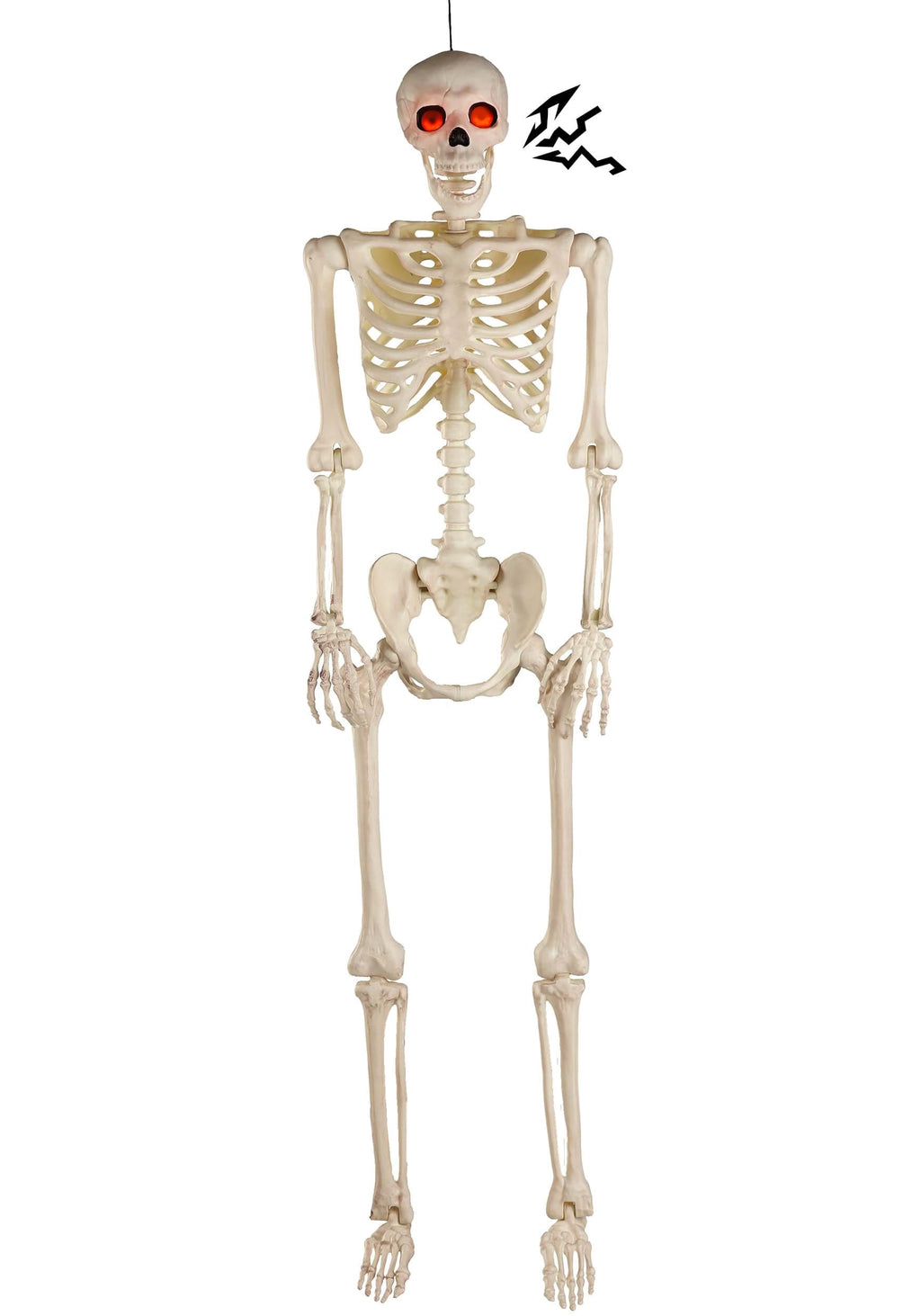Deluxe Flaming Light Up Eyes & Talking Skeleton Decoration