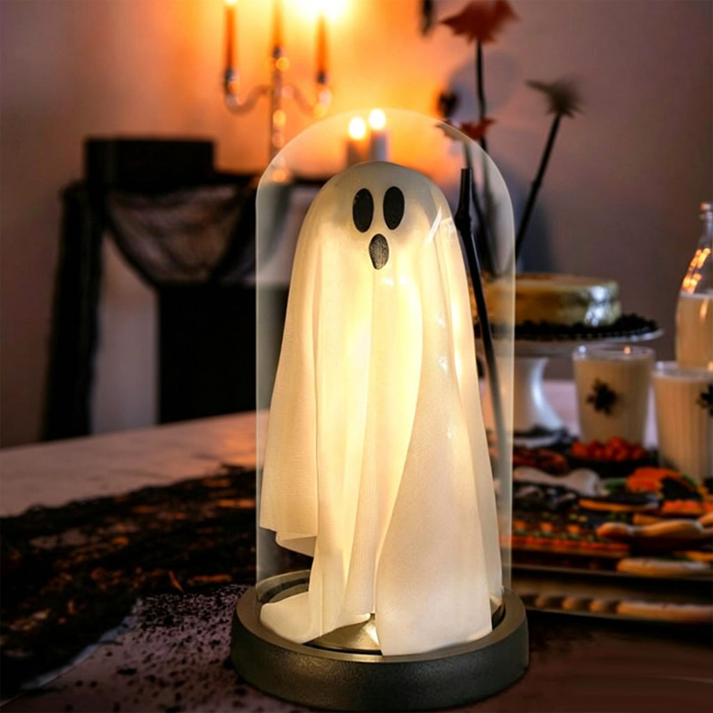 Diceymbol 11.81 Inch Halloween Ghost Night Light, Witch Hat Ghost Lamp with Jack O Lantern, Halloween Decorations Indoor for Table Mantel Party Decor