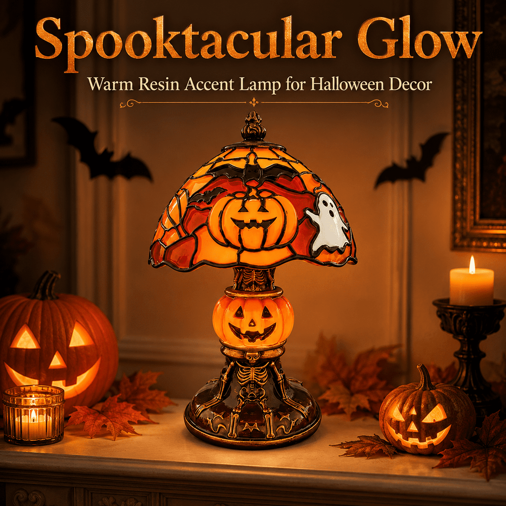 Diceymbol 11.81 Inch Halloween Ghost Night Light, Witch Hat Ghost Lamp with Jack O Lantern, Halloween Decorations Indoor for Table Mantel Party Decor