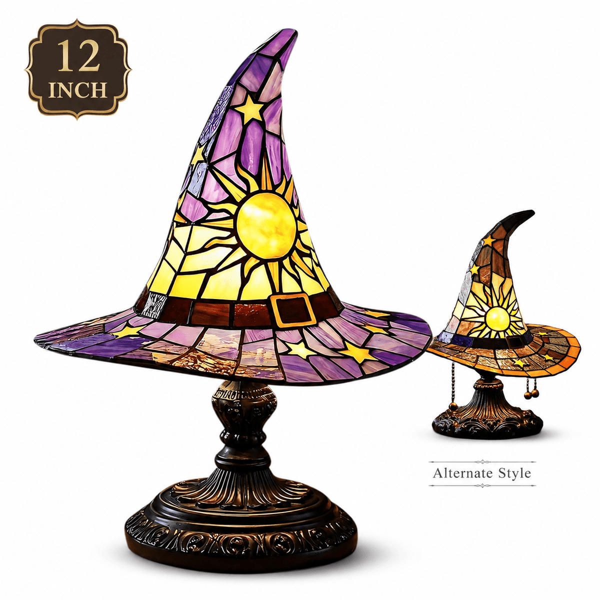 Diceymbol 11.81 Inch Halloween Ghost Night Light, Witch Hat Ghost Lamp with Jack O Lantern, Halloween Decorations Indoor for Table Mantel Party Decor