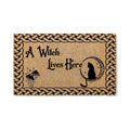 Doormat A Witch Lives Here Halloween Fall Decor Funny Outside Welc (18" x 30") #5139