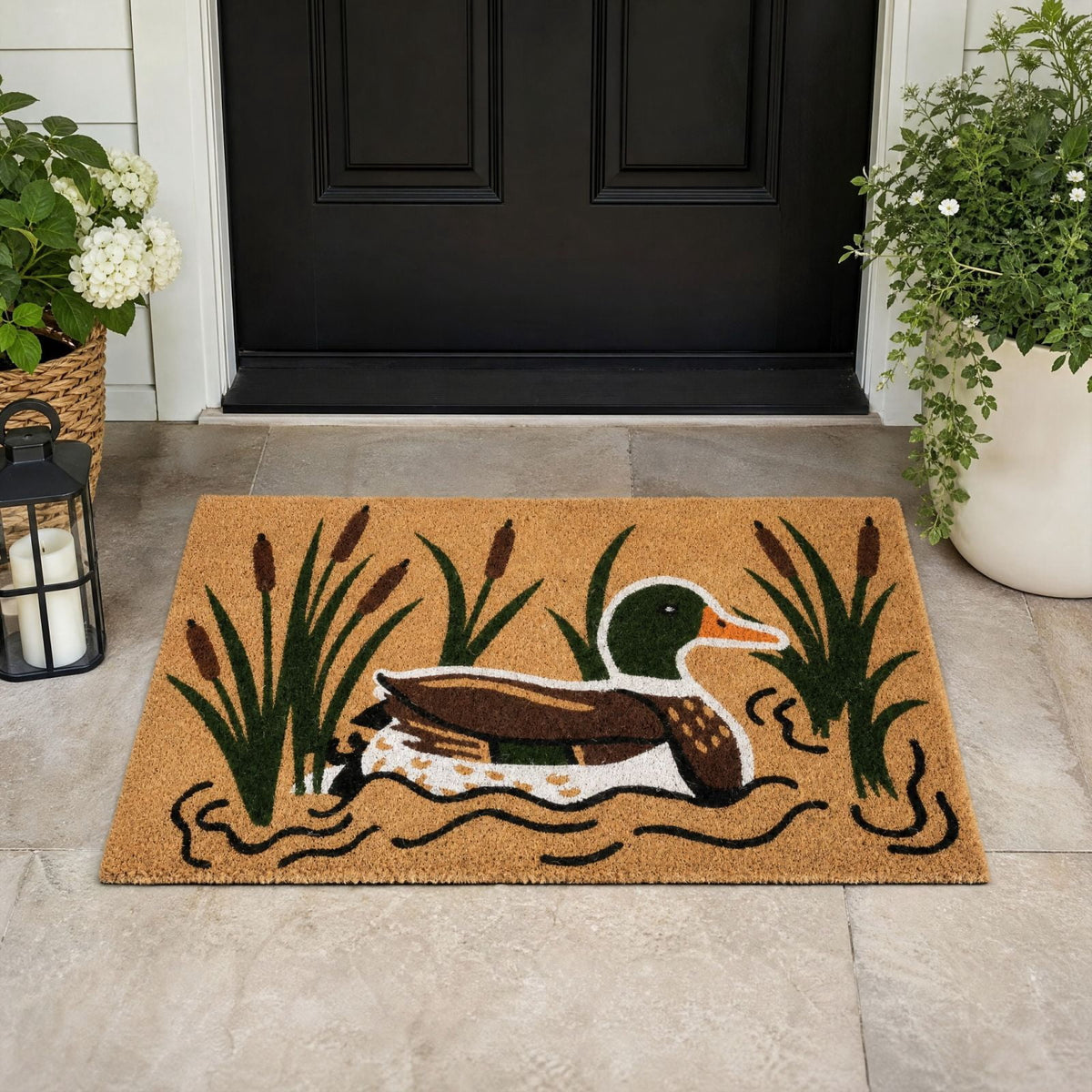 Halloween Dog Door Mat 16x24", Golden Retriever Ghost Pumpkin Welcome Rug for Porch, Halloween Outdoor Decorations