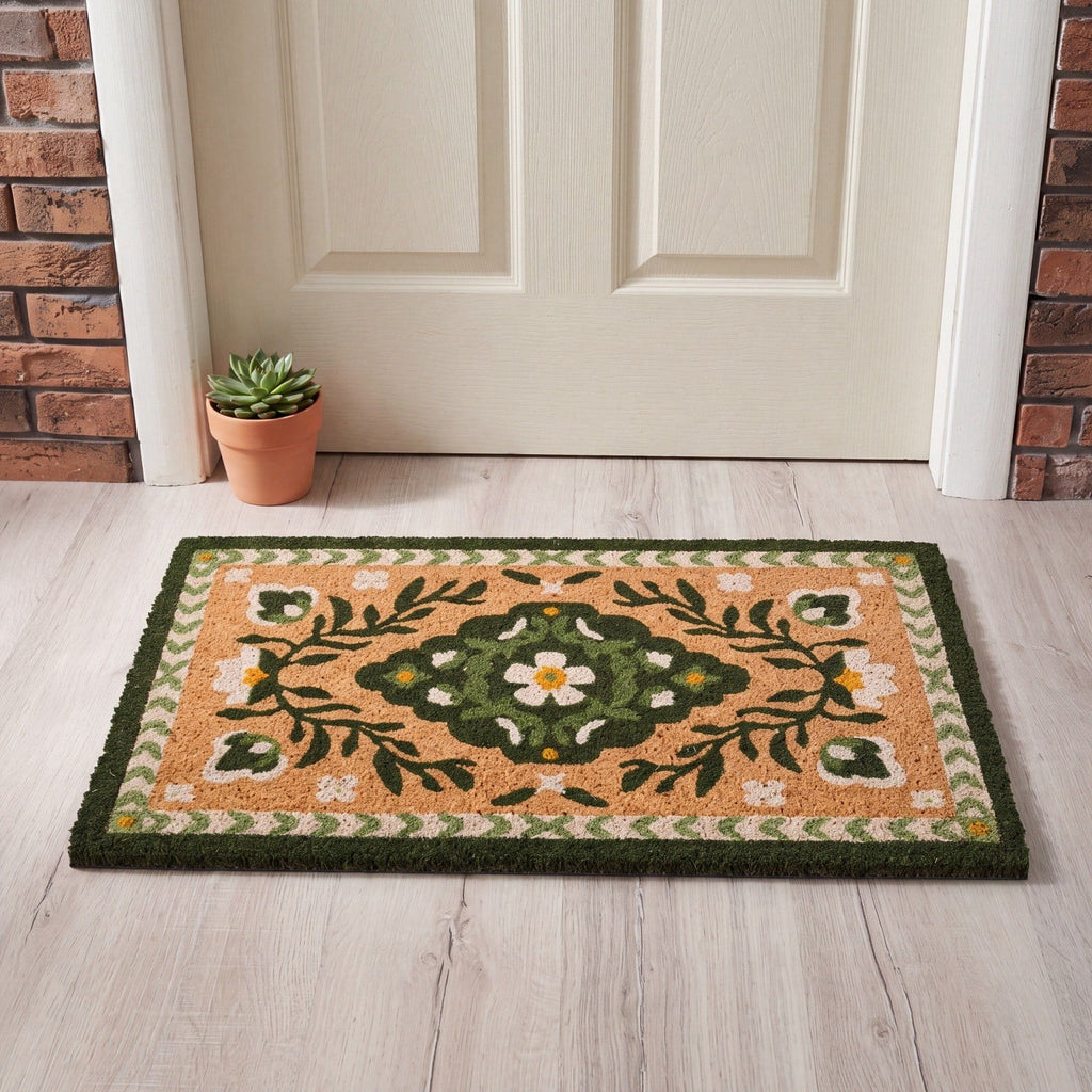 Halloween Dog Door Mat 16x24", Golden Retriever Ghost Pumpkin Welcome Rug for Porch, Halloween Outdoor Decorations