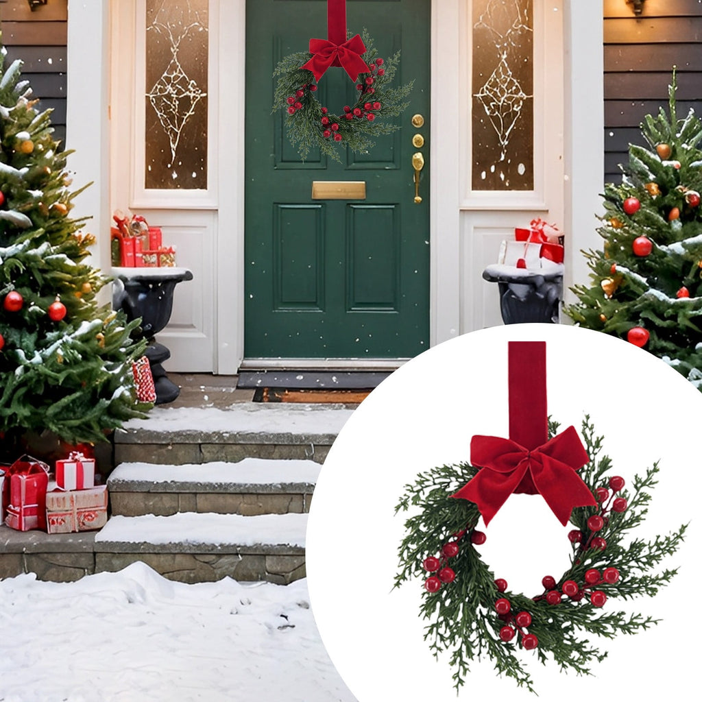 FXMLRLK 1 Pack Halloween Cabinet Wreaths with Ribbon Bows Artificial Flowers Kitchen Wreath for Window Front Door Farmhouse Wall Halloween Decorations, Blue