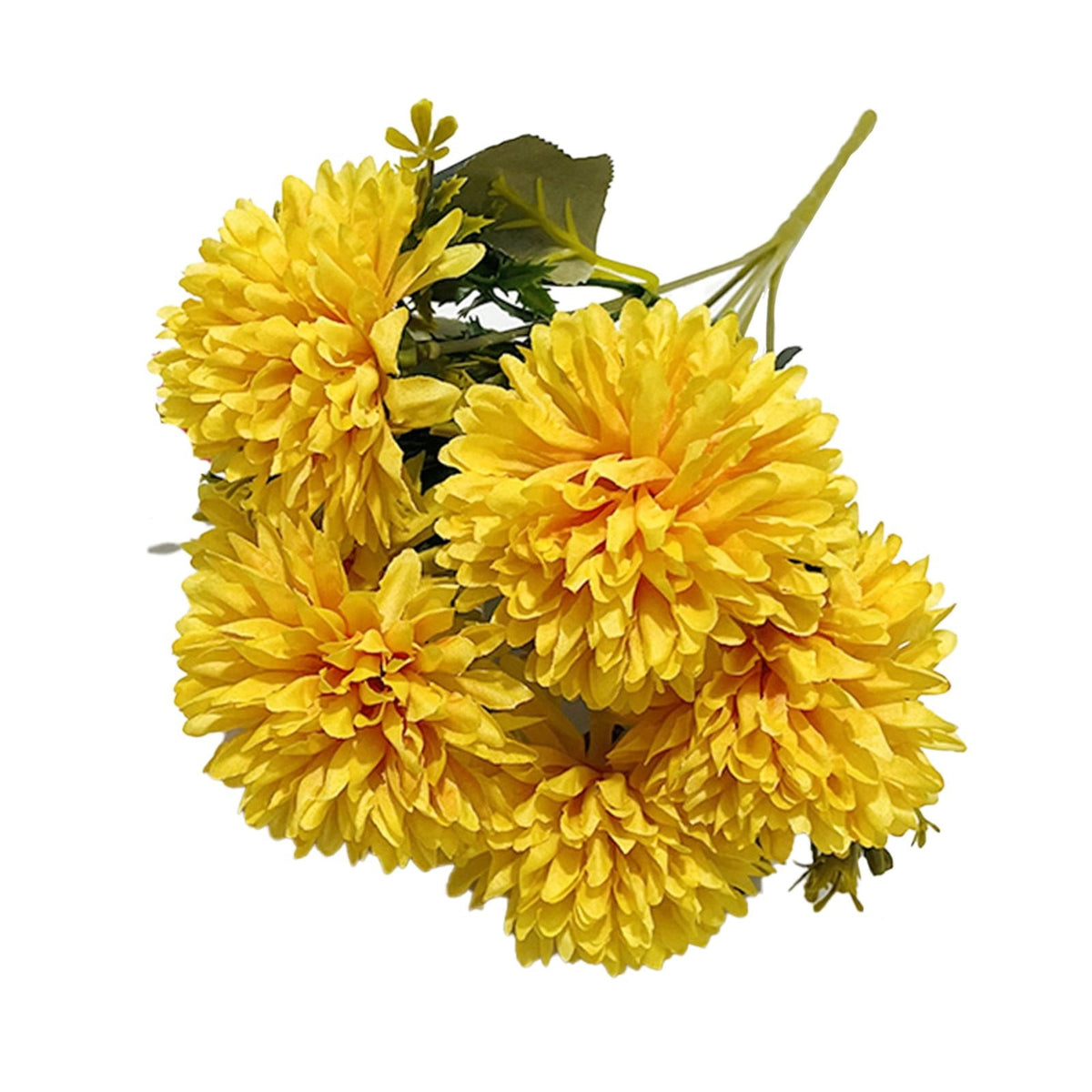 1Pack Faux Fall Mums for Outside Artificial Mums Outdoor Clearance Chrysanthemum Bush Silk - Orange Fall Decorations for Home Fall Wedding Flowers