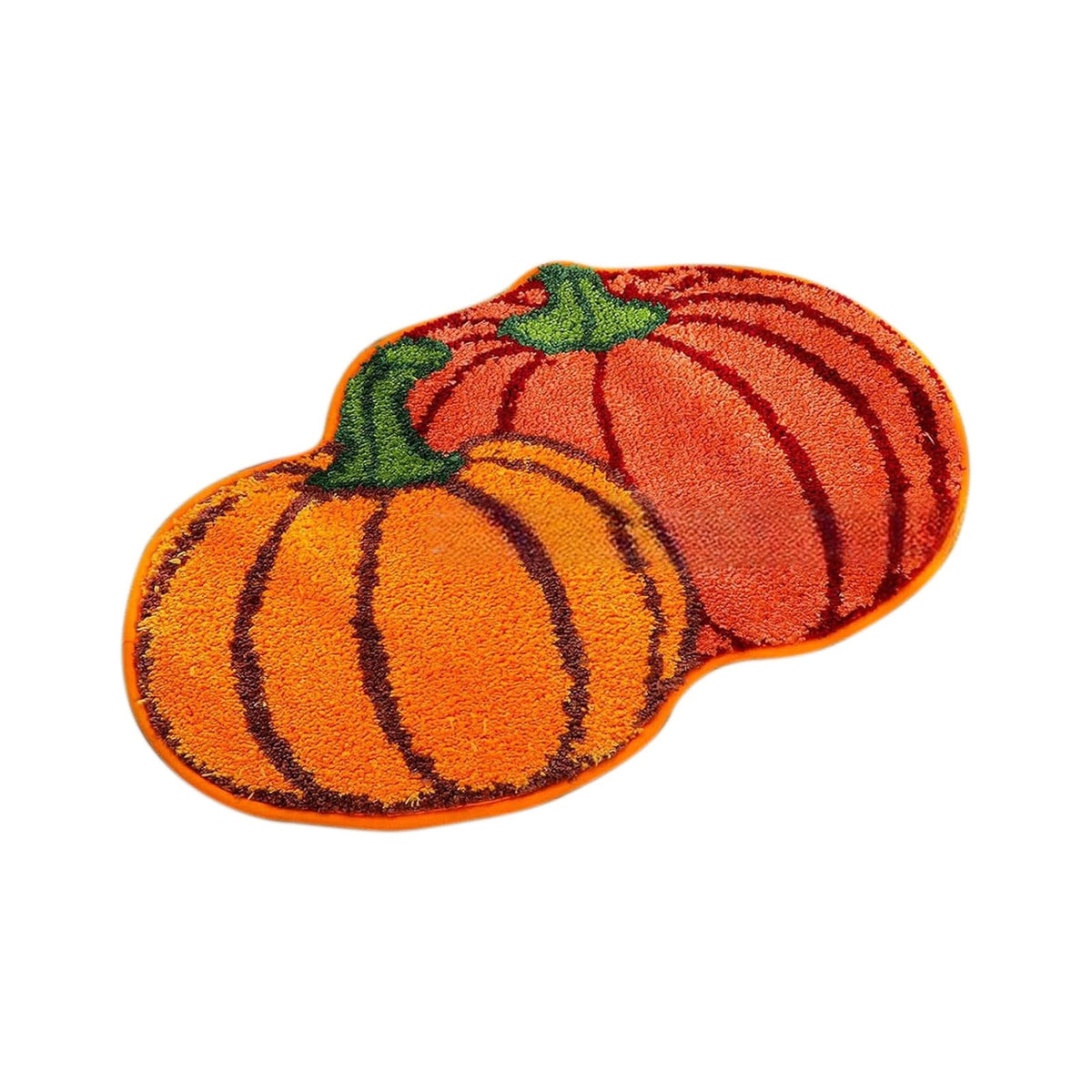 Fall Bathroom Rug Cute Pumpkin Shape Bath Mat Autumn Orange Non Slip Shower Rugs Foot Mat Front Door Mat Carpet Floor Rug for Kitchen Bedroom Living Room Family Decor