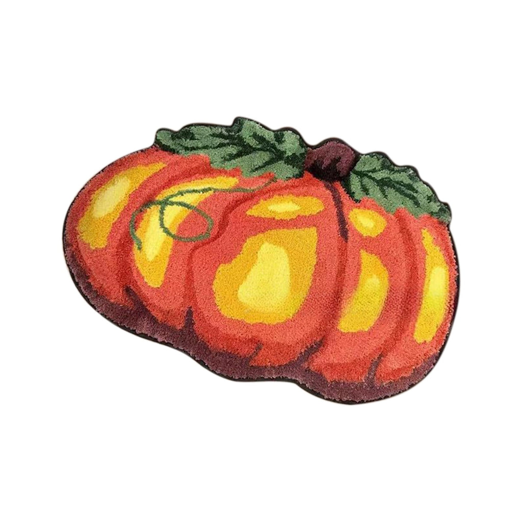 Fall Bathroom Rug Cute Pumpkin Shape Bath Mat Autumn Orange Non Slip Shower Rugs Foot Mat Front Door Mat Carpet Floor Rug for Kitchen Bedroom Living Room Family Decor