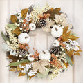 Fall Decor - Fall Wreaths for Front Door - 20 Inch Autumn Maples Leaf Pumpkin Pine Cone Berry Wreath - Fall Decorations for Thanksgiving Halloween Farmhouse Harvest Home Outdoor Indoor Window Wall