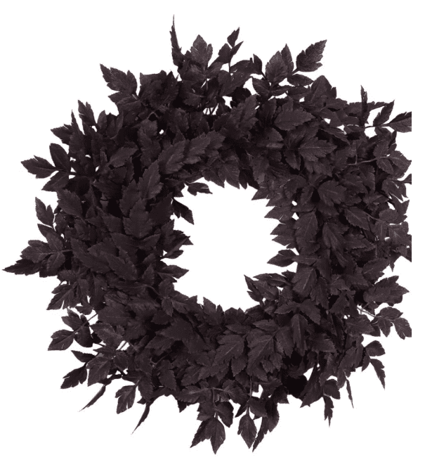 Fall Decor - Fall Wreaths for Front Door, 24 Inch Plum Cimicifuga Leaves Wreath, Autumn Harvest Halloween Decorations for Home Indoor Outdoor Mantle Window Wall Kitchen, Black
