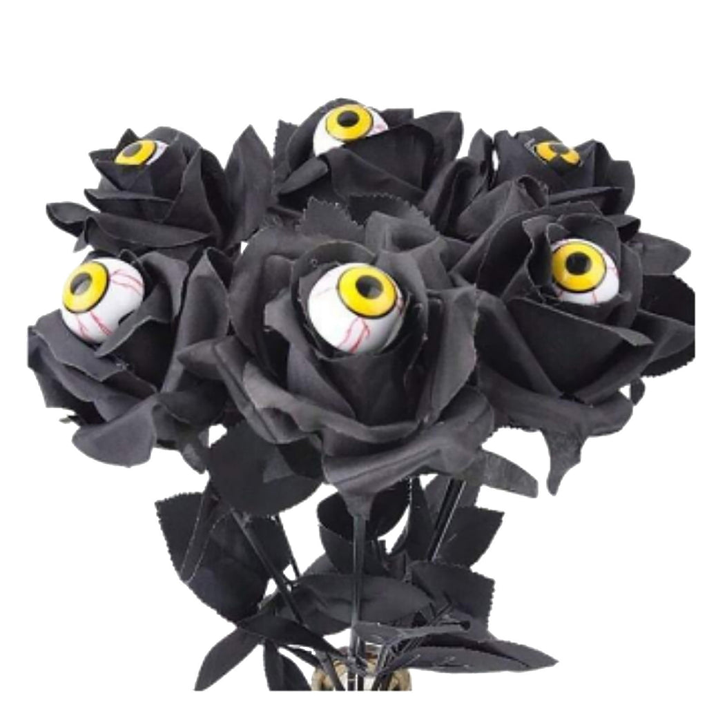 Feltree Halloween Decorations 10 Pieces Faux Rose With Eyeballs Halloween Faux Eyeball Flowers Faux Gothic Rose Bushes For Halloween Party Home Decorations