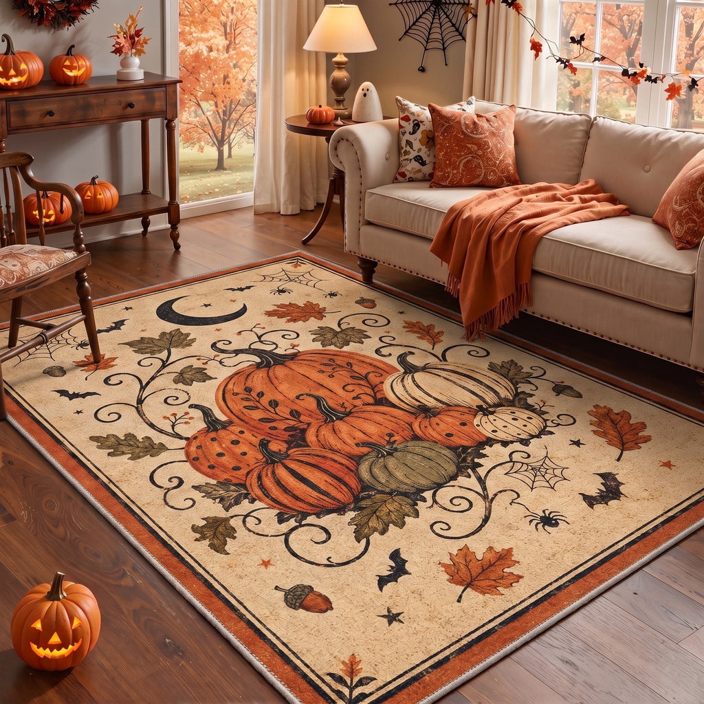 GENIMO 2'x3' Halloween Doormat, Washable Non Slip Soft Whimsical Cat Outdoor Door Mat for Front Door Covered Porch Patio Entryway, Rustic Black