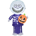 Gemmy Halloween Inflatable Barrel with Jack O' Lantern, 4 ft Tall, Multi