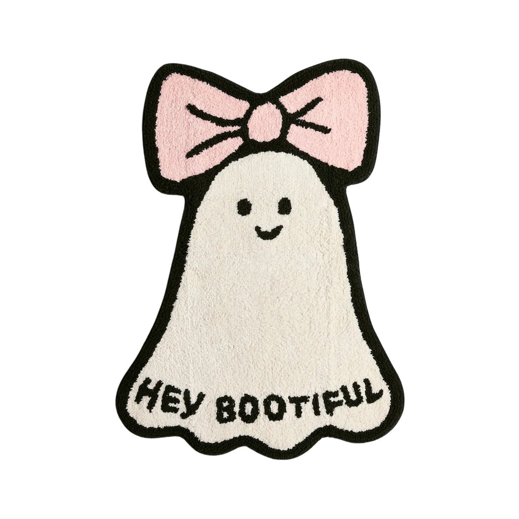 Pink Halloween Decor Ghost Candy Bowl Figurine with Bow and Scalloped Holder for Indoor Tabletop Decor and Party Favor Display