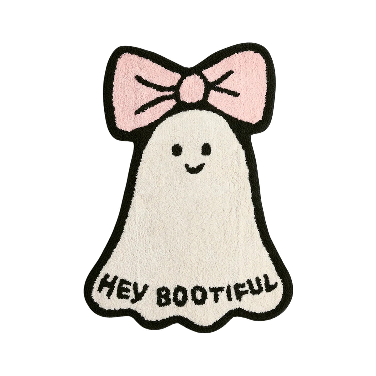 Pink Halloween Decor Ghost Candy Bowl Figurine with Bow and Scalloped Holder for Indoor Tabletop Decor and Party Favor Display