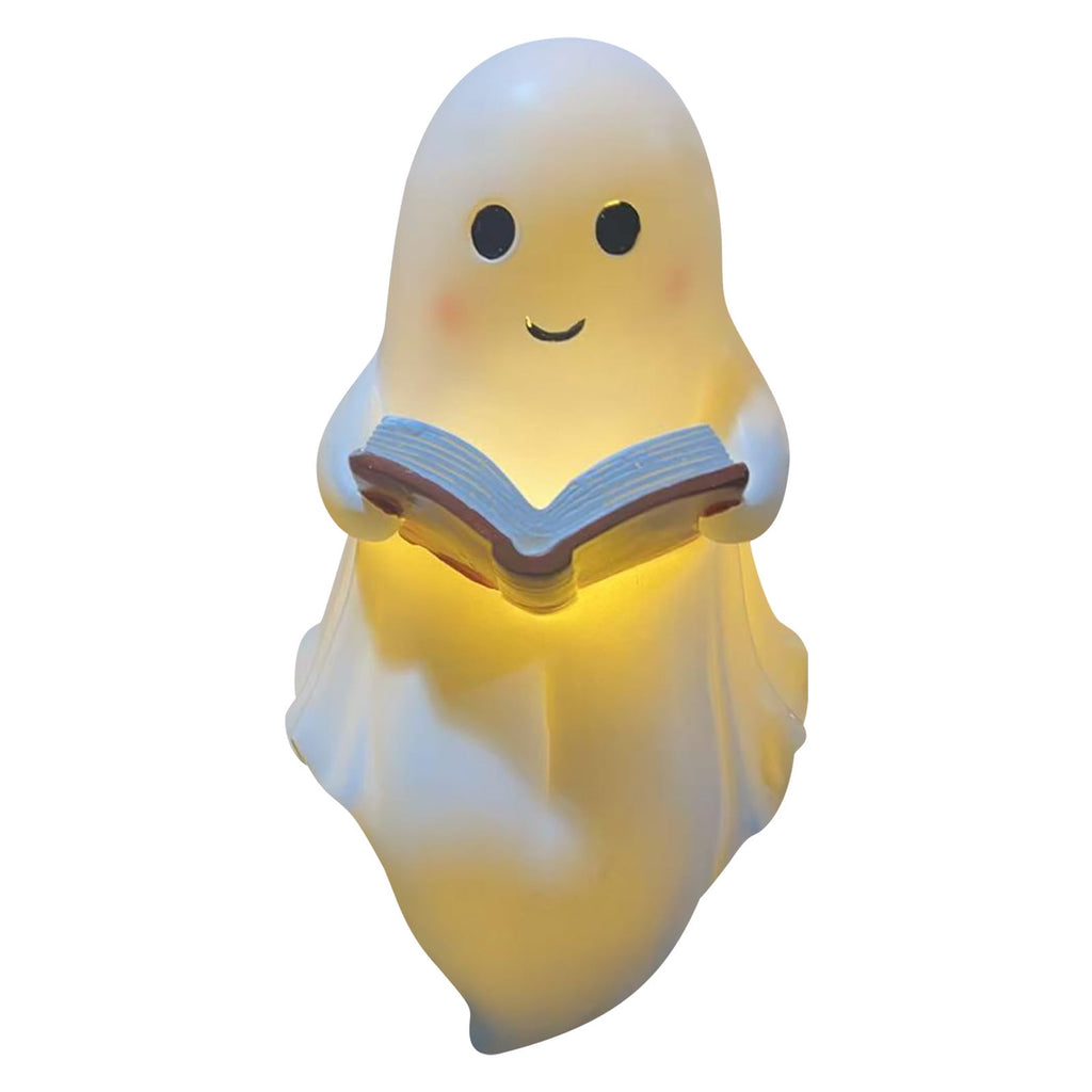 Resin Halloween Ghost Figurine, 10cm Black Spooky Ghost Statue for Mantel Tabletop Centerpiece Porch Indoor Cute Halloween Decor