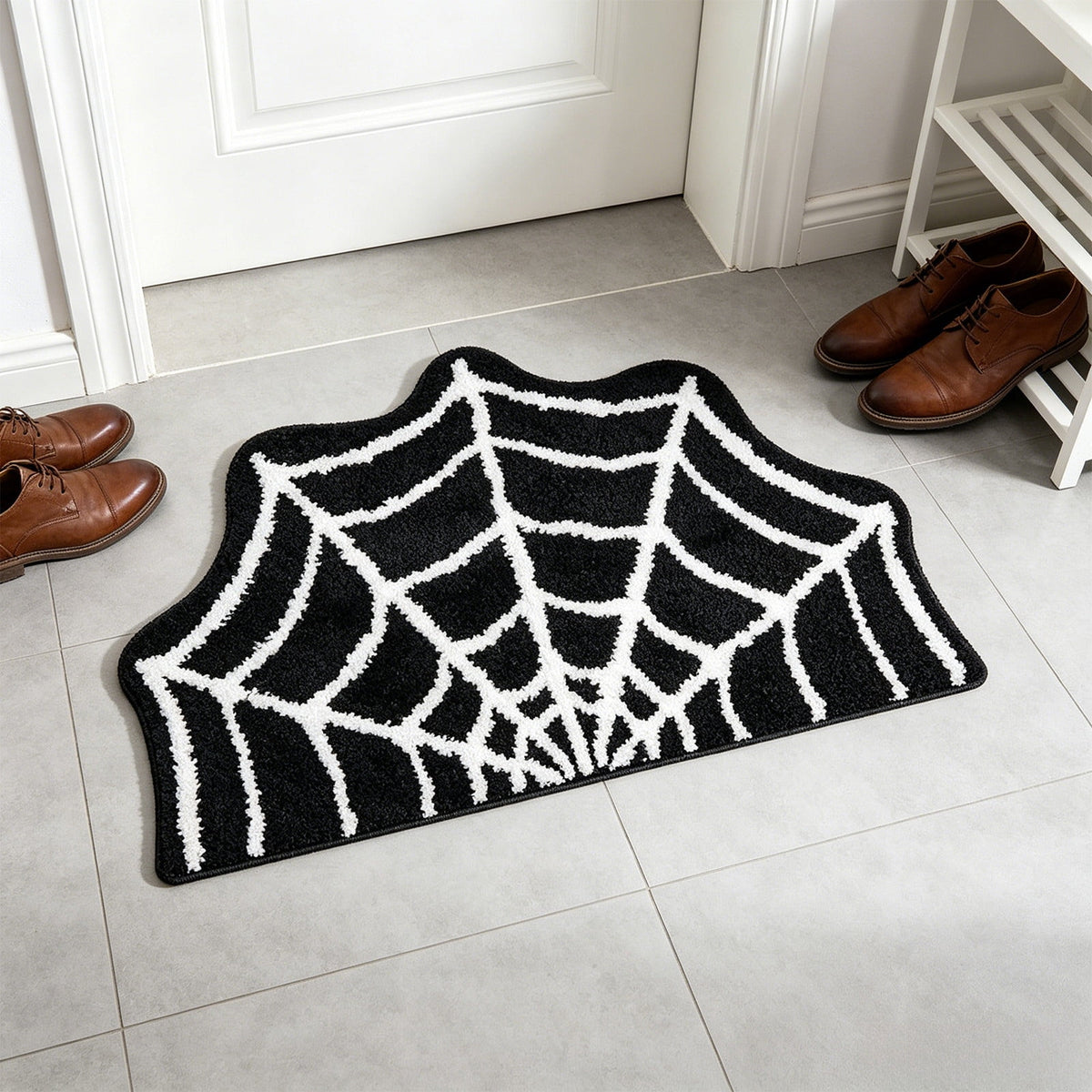 Halloween Decor White Ghost Rug 24x16 inches, Handmade Tufted Fluffy Aesthetic Area Rugs, Cute Soft Cool Non Slip Floor Carpet Bath mat, Living Room, Bathroom, playroom, Kitchen