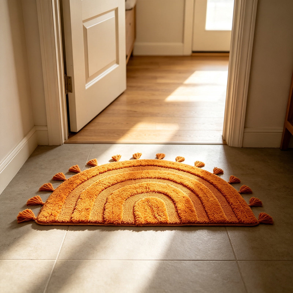 Halloween Ghost Door Mat, Cute Welcome Mat for Front Door Porch Entryway Haunted Outdoor Decor Spooky Decorative Entrance Doormat Non Slip Halloween Rug, 16" x 24"