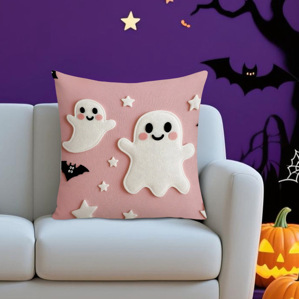 Generic Halloween Door Hanging Decor Pumpkin Ghost Bat Paper Sign Indoor Outdoor Front Door Decoration 16 Inch
