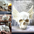 Halloween Bat-Eared Vampire Skull Decor, Gothic Resin Skeleton Figurine for Spooky Home/Party