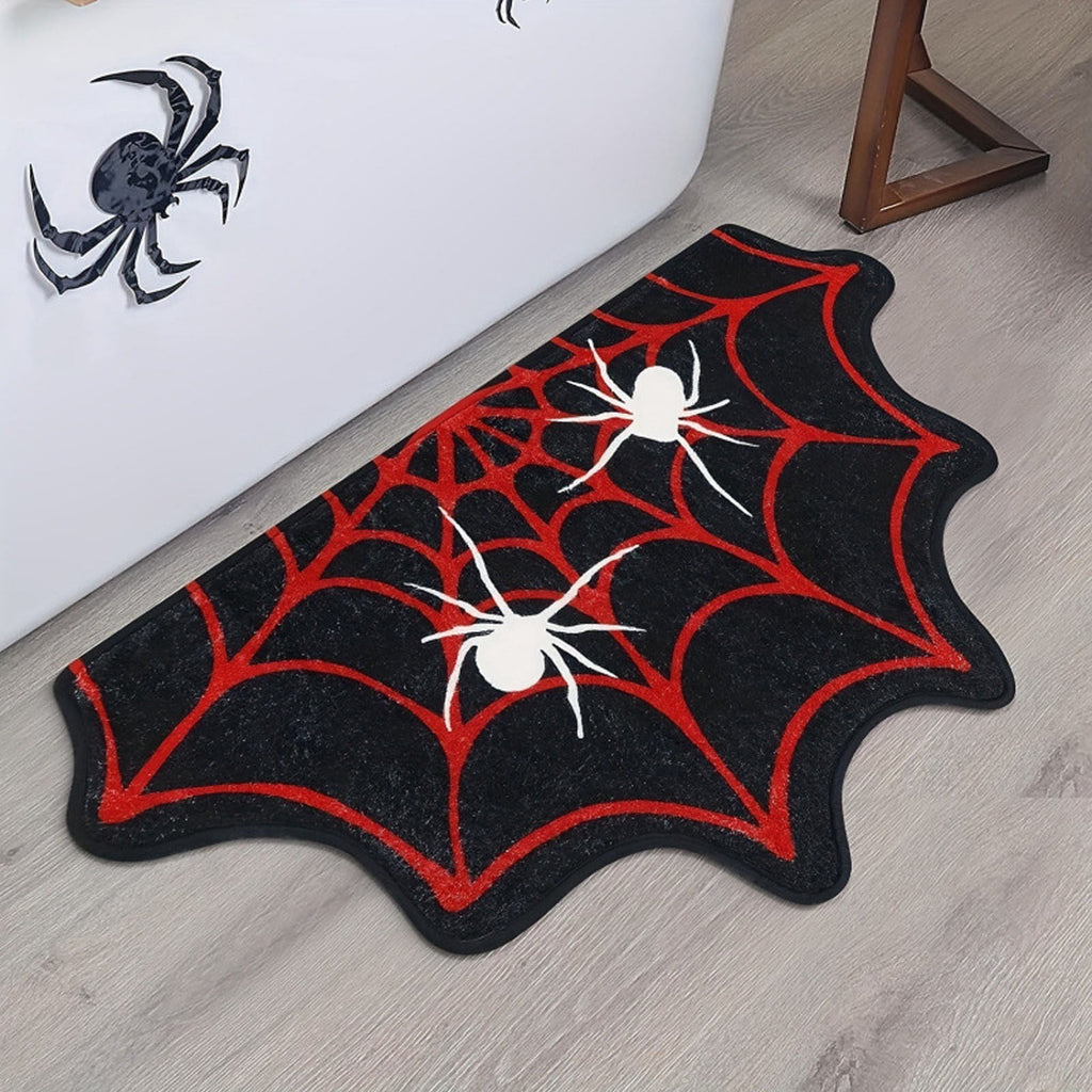 Halloween Carpet Decorations - Halloween Web Bath Mat - Rugs Decor - Bathroom Rug Decoration Room Decorations Spooky Witch Home Cute Mats For Kitchen Bedroom Family Decor