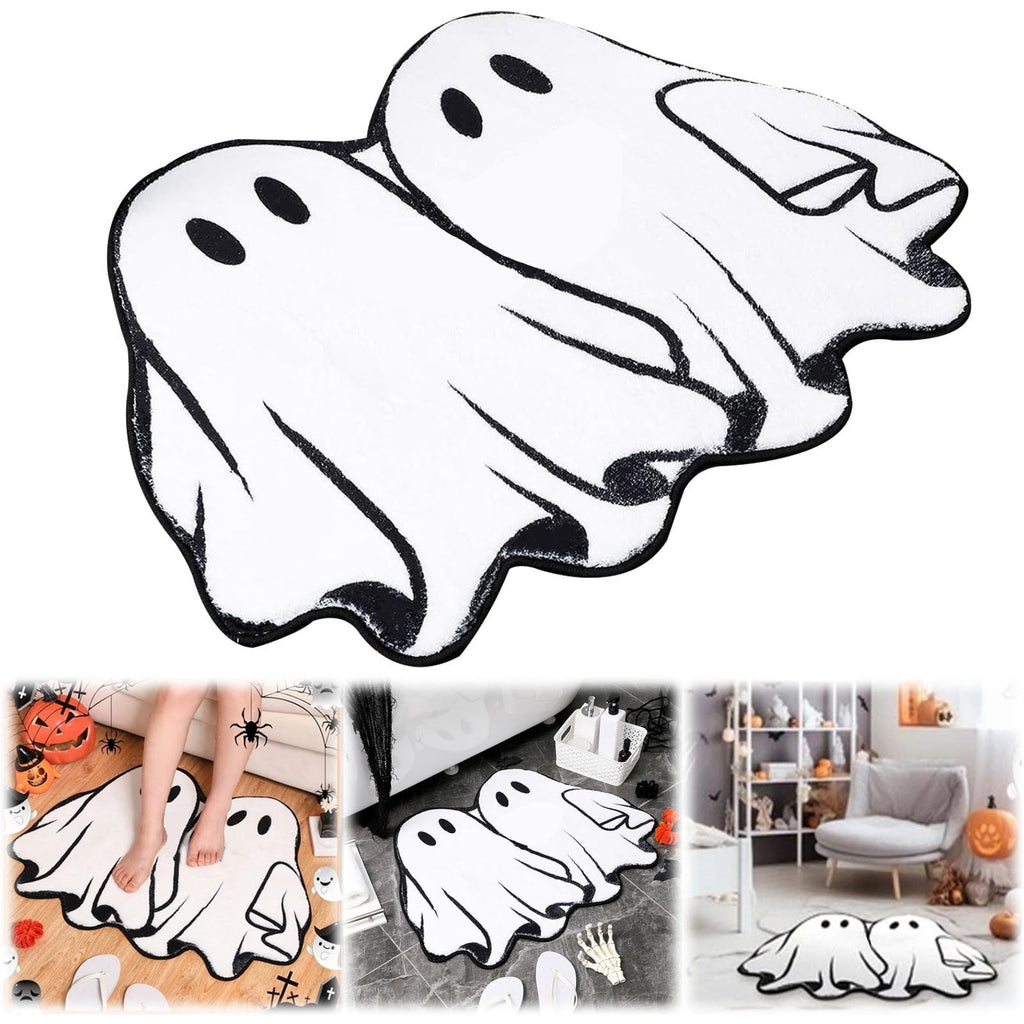 Halloween Bathroom Rugs，Farmhouse Halloween Rugs for Bathroom Decorations for The Home，Pumpkin Bath Mats，Holiday Cute Pumpkin Decor Non - Slip 15.7*23.6Inches
