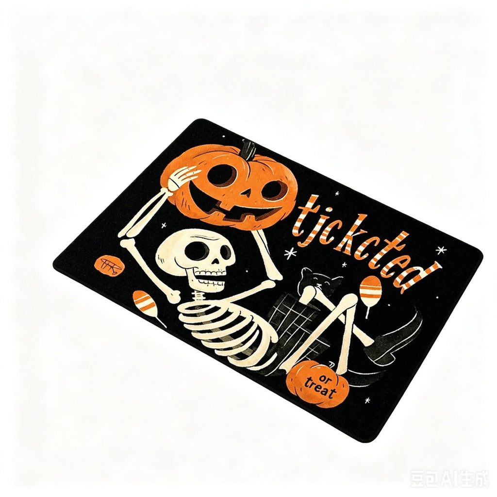 Halloween Celebration Doormat 16x24 Inch, Spooky Ghost Entrance Mat for Front Porch Indoor Outdoor, B