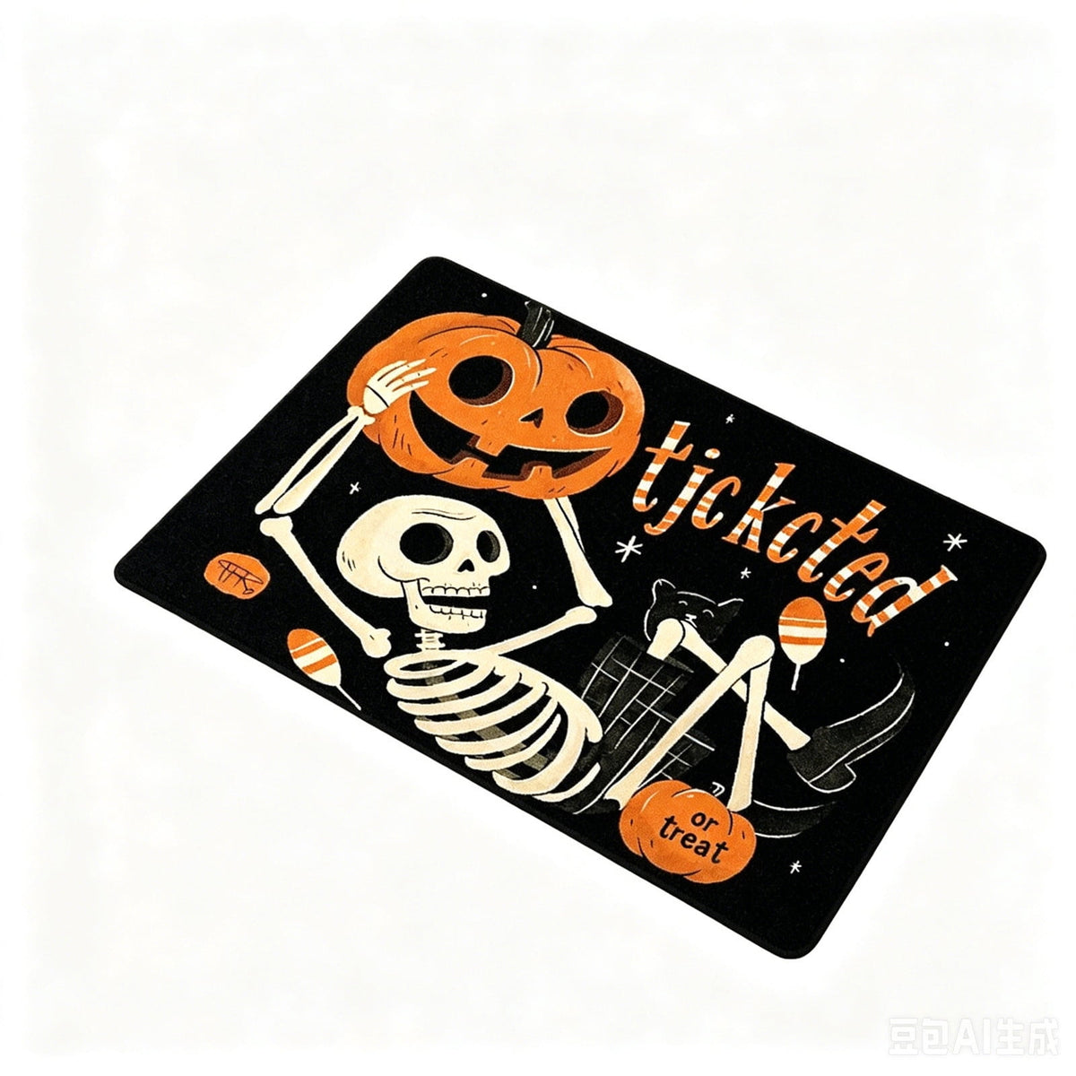 Halloween Celebration Doormat 16x24 Inch, Spooky Ghost Entrance Mat for Front Porch Indoor Outdoor, B