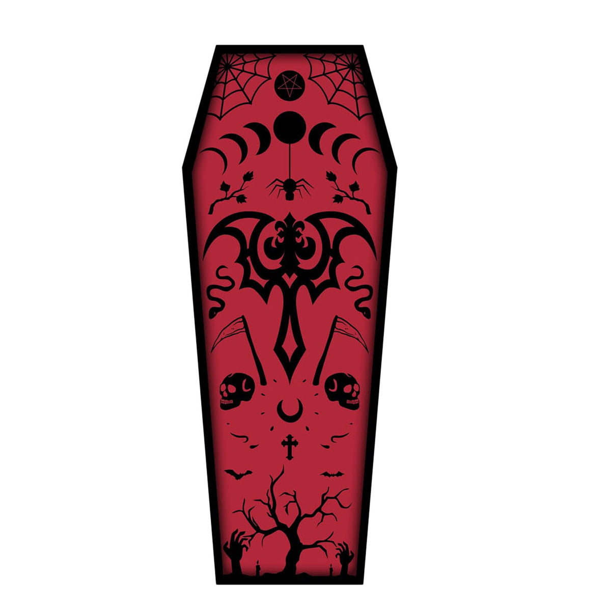 Halloween Coffin Rug - 4.3x1.6 Ft Goth Bath Mat, Non- Indoor Carpet for Living Room, Bedroom & Bathroom, Dark Gothic Decor for Spooky Home Parties