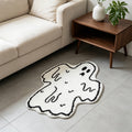 Halloween Decor White Ghost Rug 24x16 inches, Handmade Tufted Fluffy Aesthetic Area Rugs, Cute Soft Cool Non Slip Floor Carpet Bath mat, Living Room, Bathroom, playroom, Kitchen