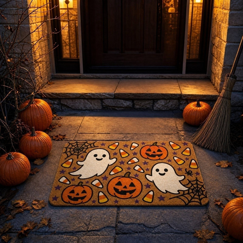 Halloween Door Mat Classic Print Skidproof Mat 15.75x23.62in Polyester Skidproof & Dirt Trapping for Front Door Porch Entryway by MPOISVA